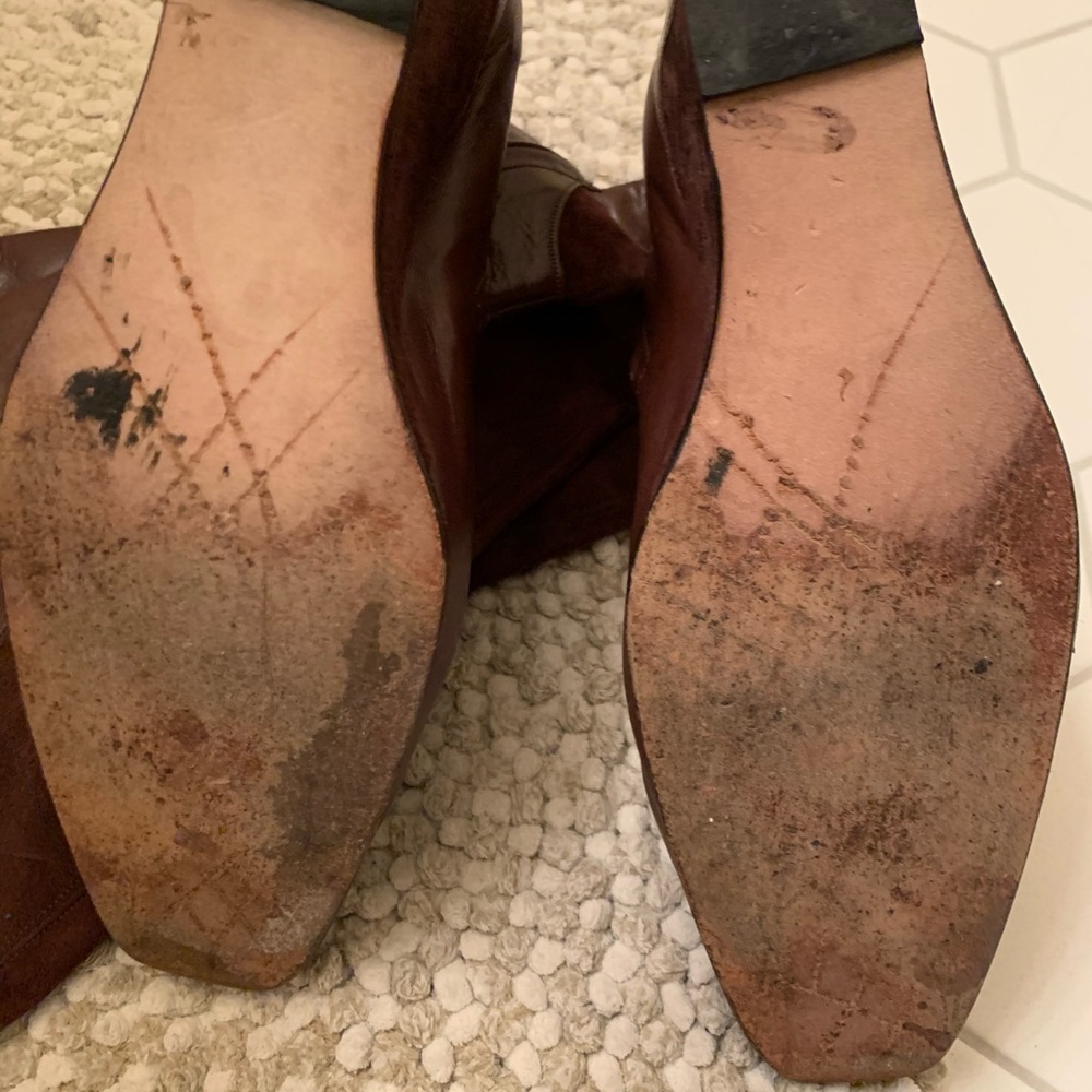 David Ackerman Chocolate Suede Platform Boots - image 5